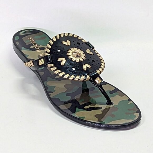 Jack Rogers Georgica Women's Jelly Camouflage Thong Sandals Size 9 (MSRP $60) - Picture 1 of 7